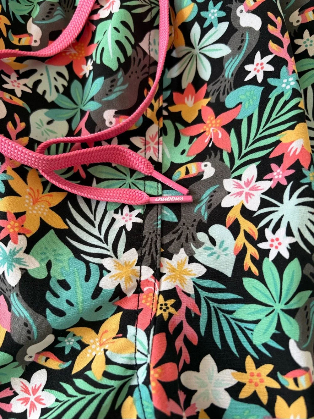 CHUBBIES The Bloomerangs Swim Trunks Shorts Sz XL Black Floral 5.5 Inseam Lined